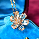 天然モルガナイト 天然ダイヤモンド ネックレス