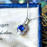 天然サファイア 天然ダイヤモンド ネックレス