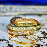 天然ダイヤモンド スリーカラー フルエタニティ 3連リング