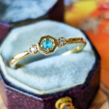 天然パライバトルマリン 天然ダイヤモンド リング