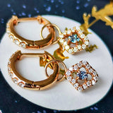 天然アレキサンドライト 天然ダイヤモンド ピアス チャーム