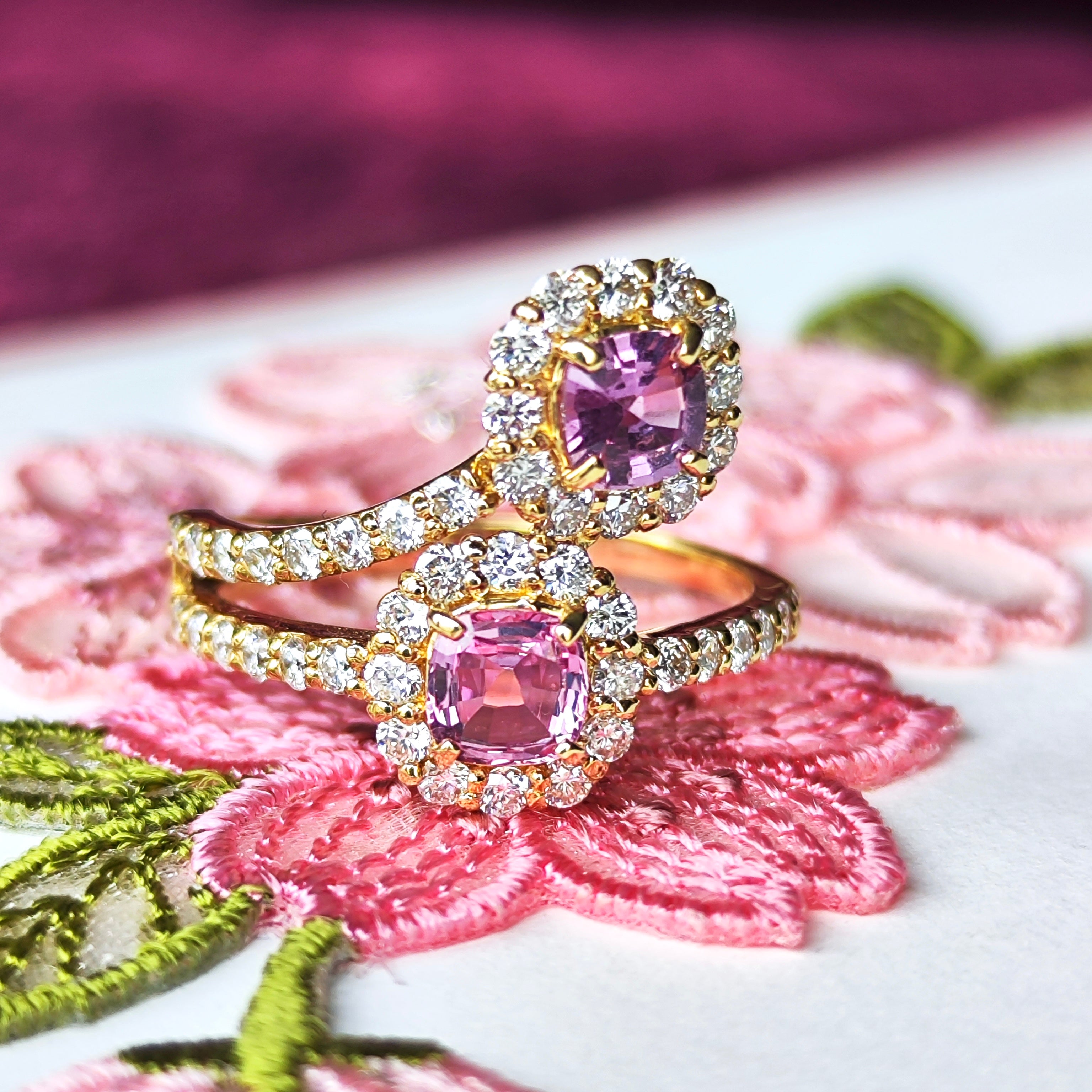 ✨天然 パパラチアサファイア & ダイヤ リング 12 楽天市場】鑑別書付き K18PG パパラチアサファイアリング 12号