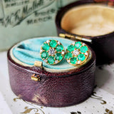 天然エメラルド 天然ダイヤモンド 18金ピアス