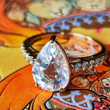 天然アンデシンラブラドライト 3.195ct 天然ダイヤモンド リング