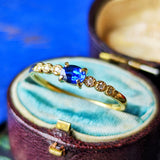 【コーンフラワー】天然サファイア 天然ダイヤモンド