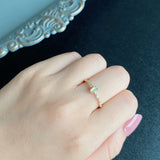 天然オパールキャッツアイ 天然ダイヤモンド リング