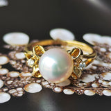 MIKIMOTO ミキモト あこや真珠 天然ダイヤモンドリング