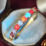 【お値下げ】レアストーン 天然ハックマナイト 天然ダイヤモンド ハーフエタニティリング