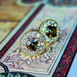 天然アンダリュサイト 天然ダイヤモンド 18金ピアス