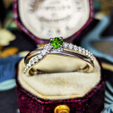 天然デマントイドガーネット 天然ダイヤモンド リング