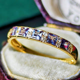 天然アレキサンドライト プリンセスカット 天然ダイヤモンド リング