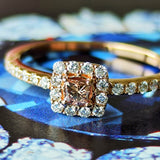 【ピンクダイヤ】FANCY BROWNISH ORANGY PINK 天然ダイヤモンド リング