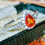 【お値下げ】マンダリンガーネット 天然スペサルティンガーネット 天然ダイヤモンド リング