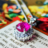 【ビルマ産】天然ルビー 天然ダイヤモンド ネックレス