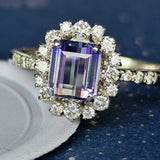 【お値下げ】天然バイカラーゾイサイト 天然ダイヤモンド リング