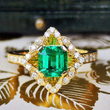 【コロンビア産】天然エメラルド 1.01ct天然ダイヤモンド リング