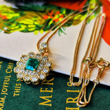 天然エメラルド 天然ダイヤモンド ネックレス