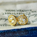 【お値下げ】天然アンデシンラブラドライト 天然ダイヤモンド 18金ピアス