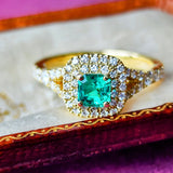 【コロンビア産】天然エメラルド 天然ダイヤモンド リング