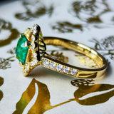 【コロンビア産】天然エメラルド 1.01ct天然ダイヤモンド リング