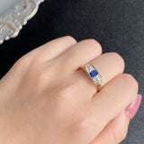 【お値下げ】イギリス アンティーク 合成サファイア リング