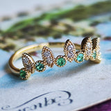 【お値下げ】天然エメラルド 天然ダイヤモンド 18金リング