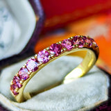 【お値下げ】マラヤガーネット 天然ガーネット ハーフエタニティリング