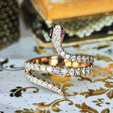 【スネークリング】天然ピンクサファイア 天然ダイヤモンド リング