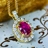 【非加熱 ピジョンブラッド】天然ルビー 天然ダイヤモンド ネックレス