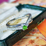 天然デマントイドガーネット 天然ダイヤモンド リング