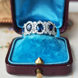【5石 ロイヤルブルー】天然サファイア 天然ダイヤモンド リング