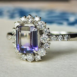 【お値下げ】天然バイカラーゾイサイト 天然ダイヤモンド リング