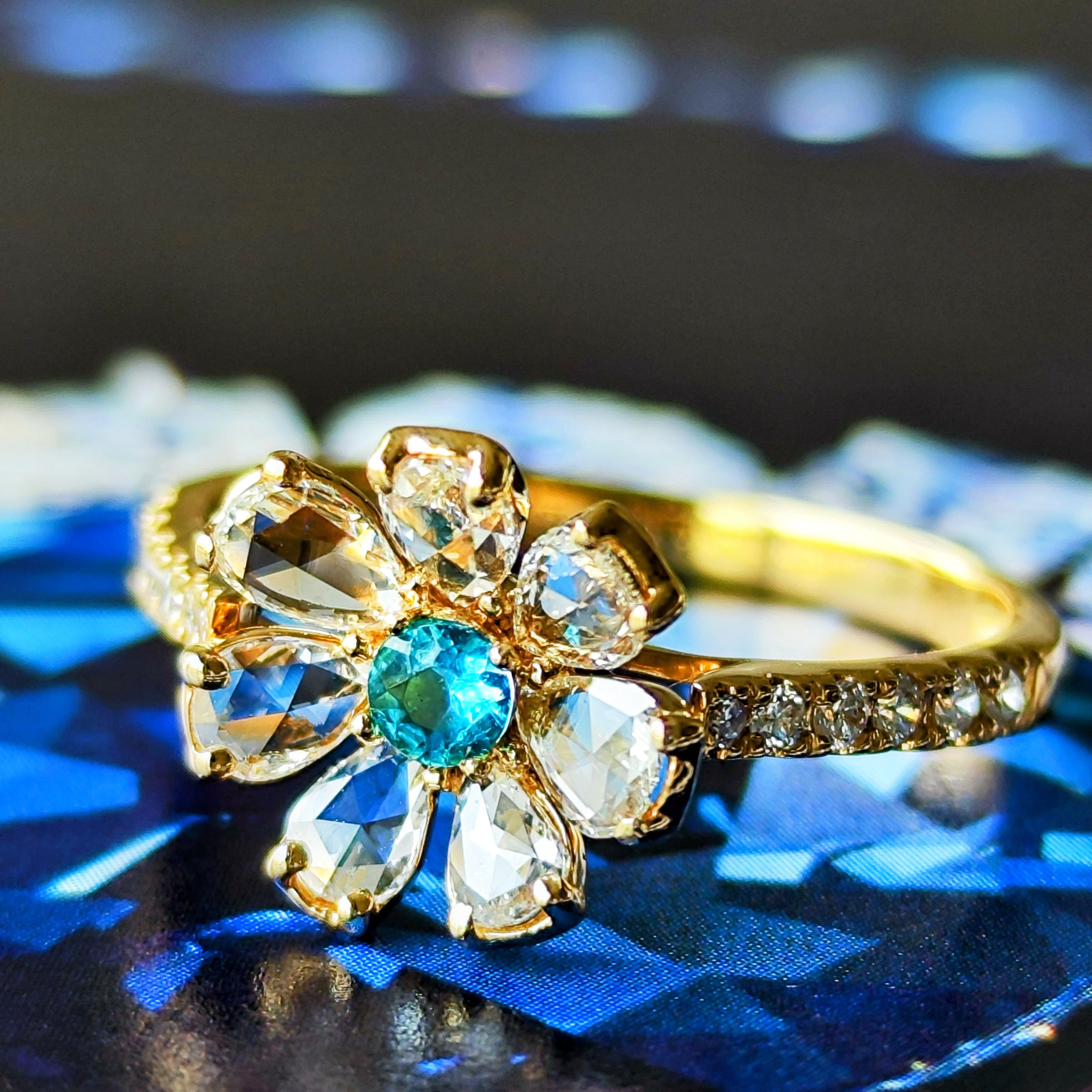 お値下げ！18号 パライバトルマリン ダイヤ リング＆ピアスセット