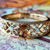 天然アンダリュサイト 天然ダイヤモンド 18金PGリング