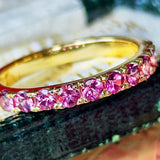 【お値下げ】マラヤガーネット 天然ガーネット ハーフエタニティリング