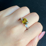 【お値下げ】天然スフェーン 2.76ct ハートシェイプ 天然ラブラドライト リング