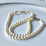 あこや真珠 ベビーパール 天然ダイヤモンド ヴィンテージネックレス