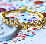 【ローズカット】天然ダイヤモンド ハーフエタニティリング