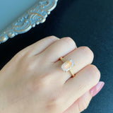 天然アンデシンラブラドライト 天然ダイヤモンド リング