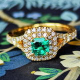 【コロンビア産】天然エメラルド 天然ダイヤモンド リング