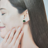 天然エメラルド 天然ダイヤモンド 18金ピアス