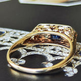 【お値下げ】イギリス アンティーク 合成サファイア リング