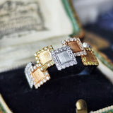 天然ダイヤモンド スリーカラー 18金リング