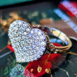 【全石 ハート&キューピッド】天然ダイヤモンド 0.88ct リング