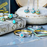 天然パライバトルマリン ハーフエタニティリング 18金