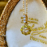 【ローズカット】天然ダイヤモンド イエローダイヤモンド 18金ネックレス