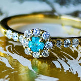 天然パライバトルマリン 天然ダイヤモンド リング