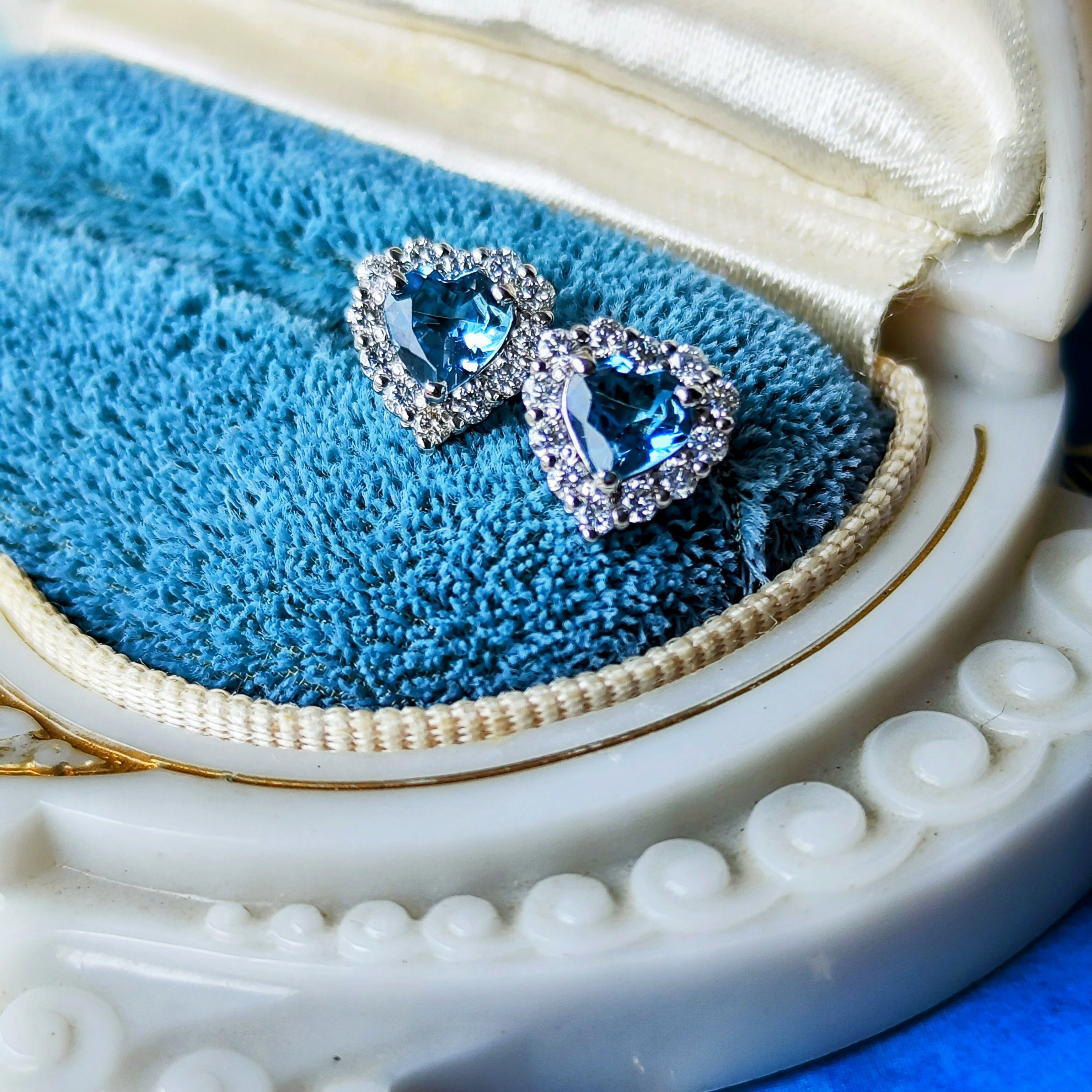 美石☆天然アクアマリンダイヤモンド ピアス PT900 天然アクア