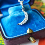 MIKIMOTO ミキモト 天然ダイヤモンド 三日月 ネックレス 18金WG