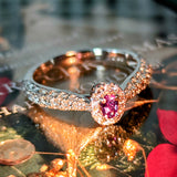 【トップ カラー】天然アレキサンドライト 天然ダイヤモンドリング